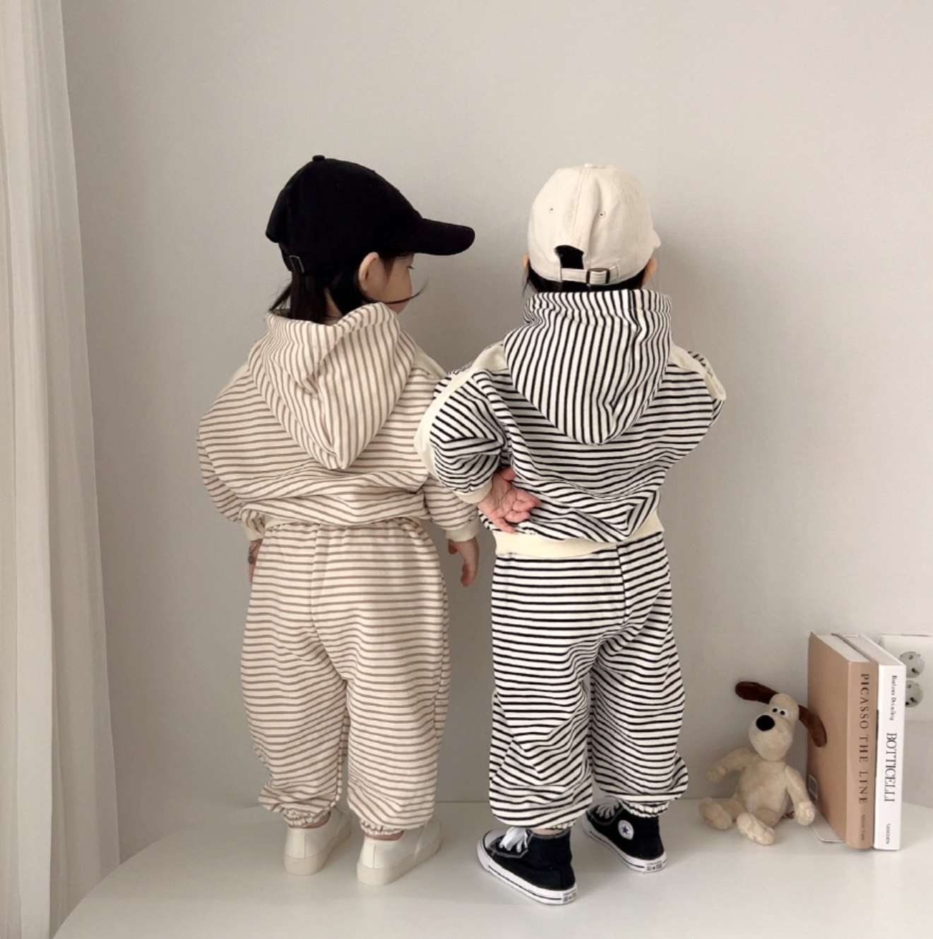 Stripe Patch Hoodie Set